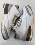 WMNS AIR JORDAN 3 A MA MANIERE WHITE - SIZE W13.5 M12 (WORN)