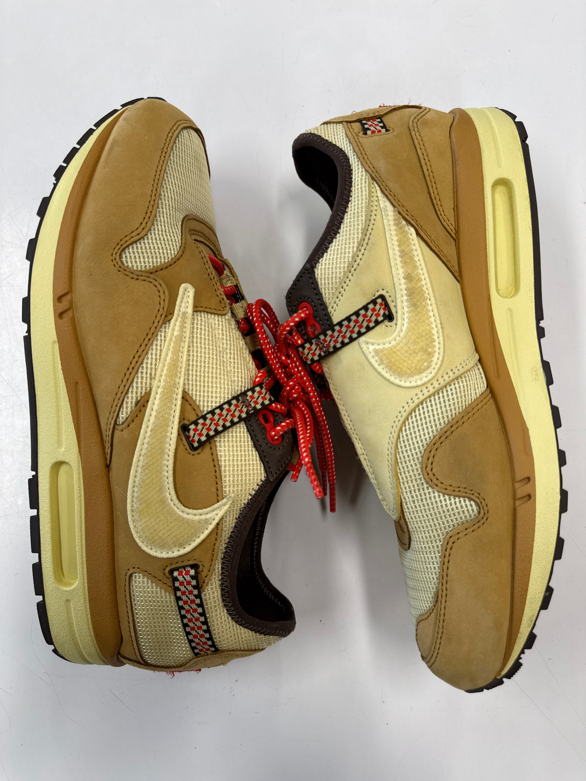 AIR MAX 1 TRAVIS SCOTT CACTUS JACK WHEAT LEMON DROP - SIZE 11.5 (WORN) - SUPER CLEAN