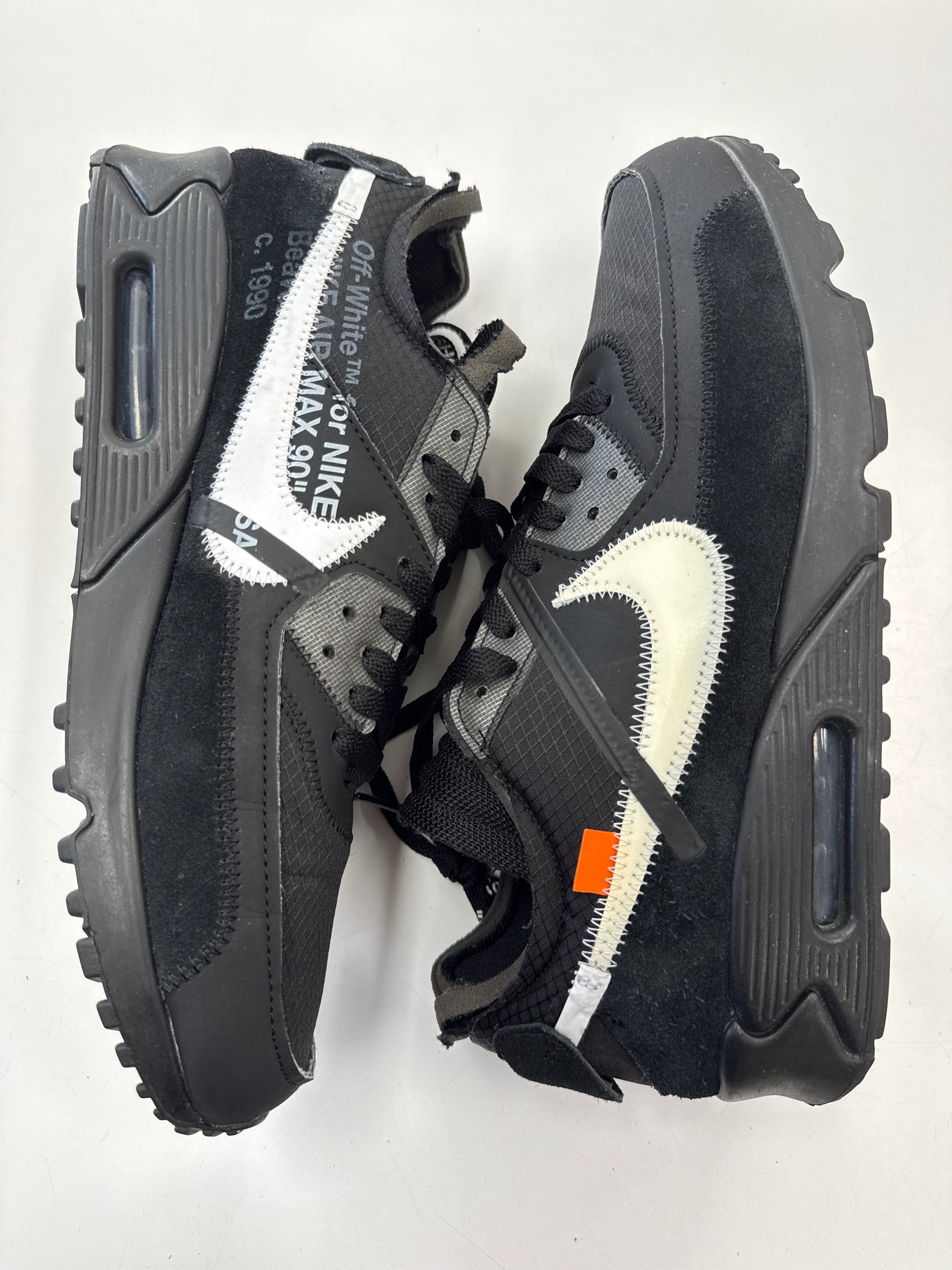 OFF WHITE AIR MAX 90 BLACK - SIZE 11.5 (WORN)