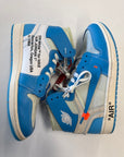 OFF WHITE AIR JORDAN 1 HIGH UNIVERSITY BLUE - SIZE 8.5 (WORN)