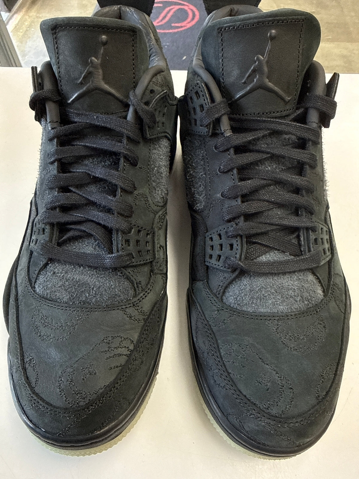AIR JORDAN 4 KAWS BLACK - SIZE 12 (WORN)