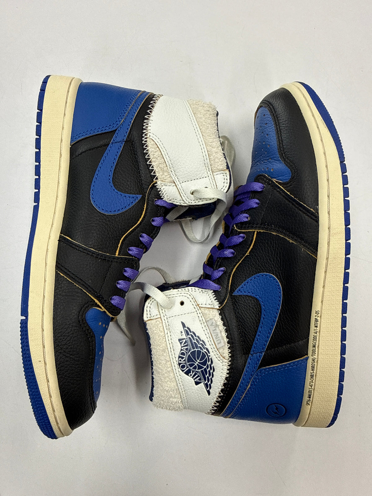 AIR JORDAN 1 HIGH FRAGMENT UNION LA SPORT ROYAL - SIZE 8.5 (WORN)