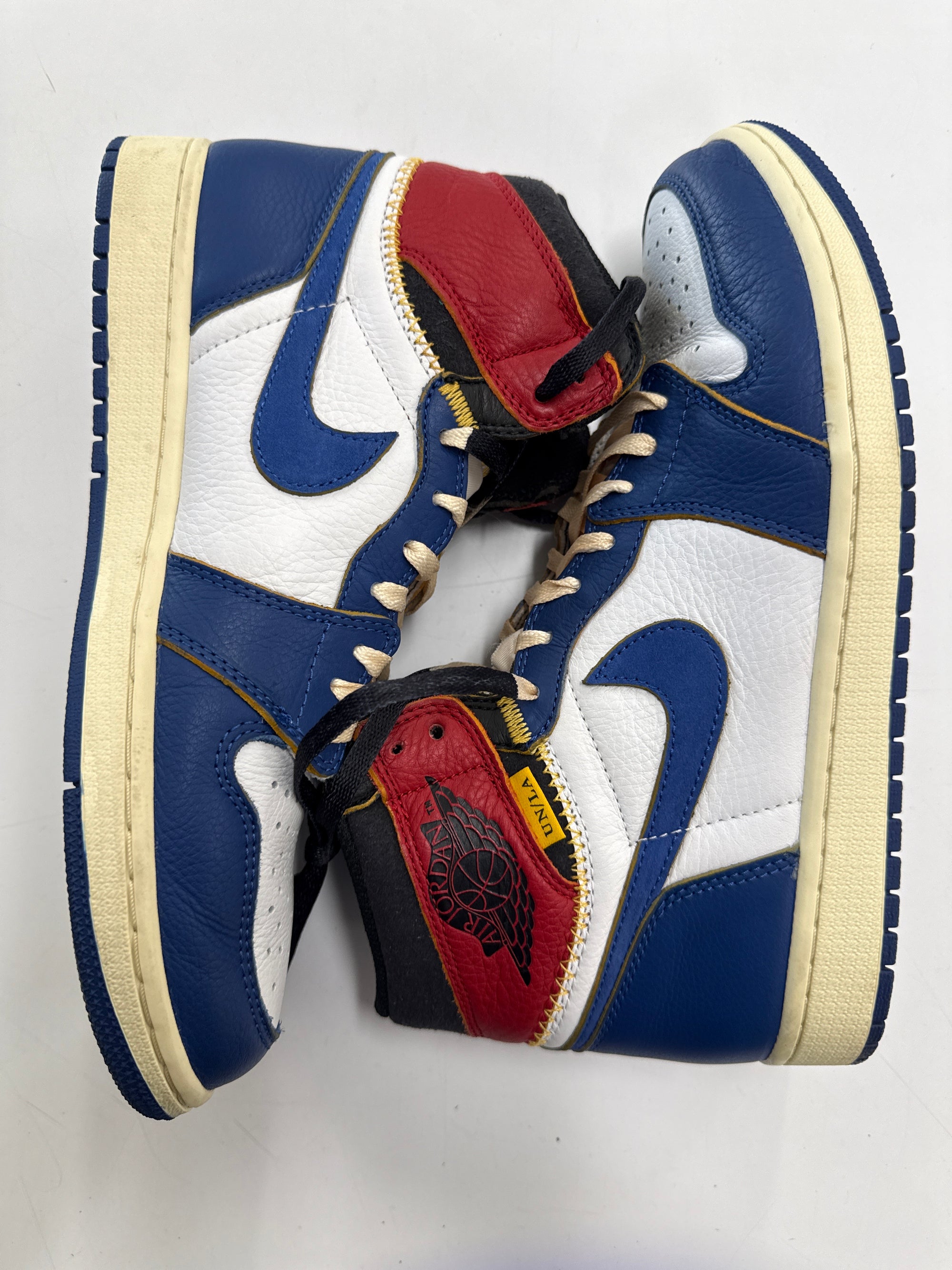 AIR JORDAN 1 HIGH UNION STORM BLUE - SIZE 10 (WORN)