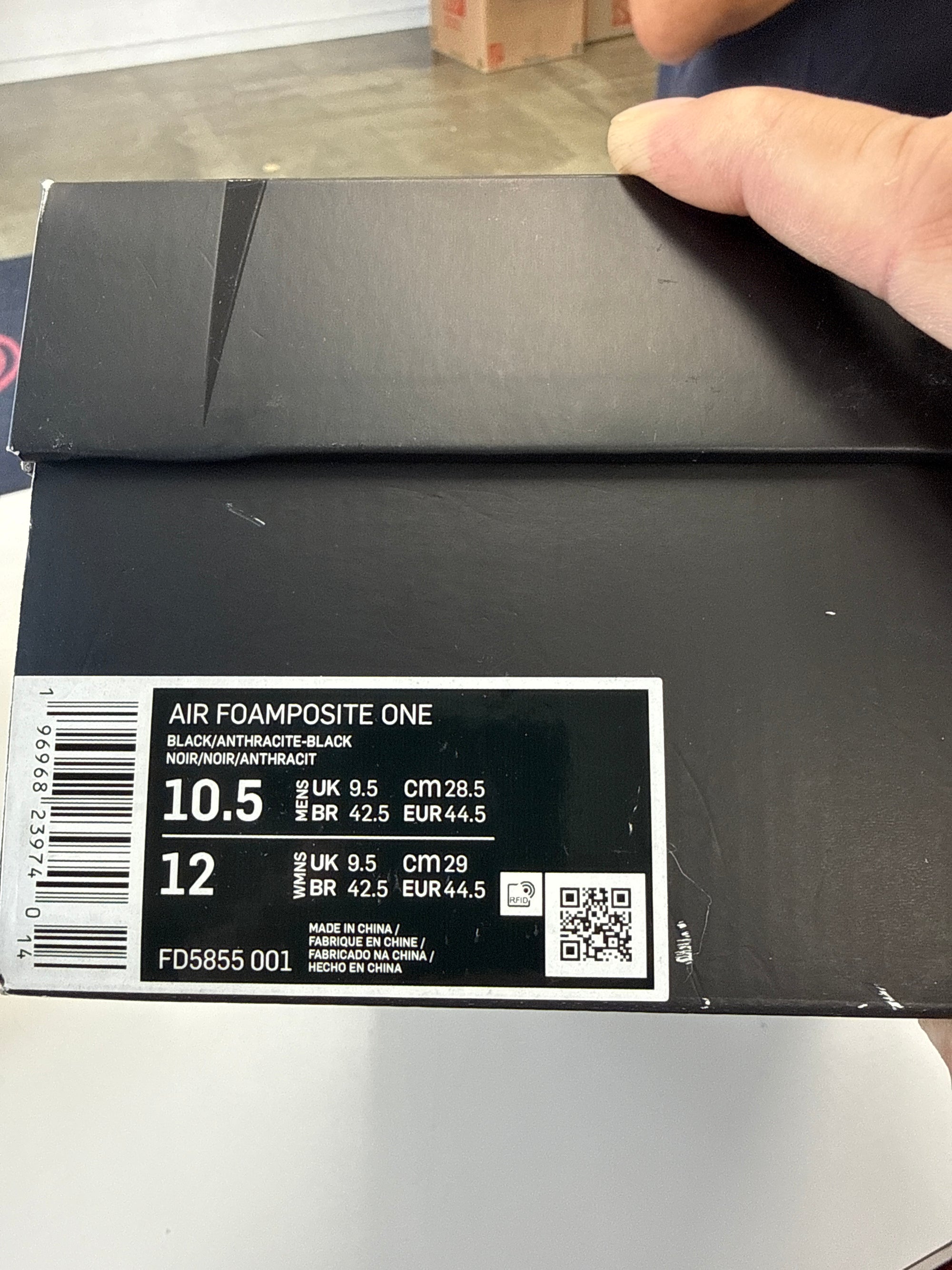 AIR FOAMPOSITE ONE ANTHRACITE 2023 - SIZE 10.5 (WORN)