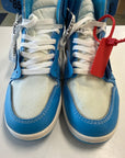 OFF WHITE AIR JORDAN 1 HIGH UNIVERSITY BLUE - SIZE 8.5 (WORN)