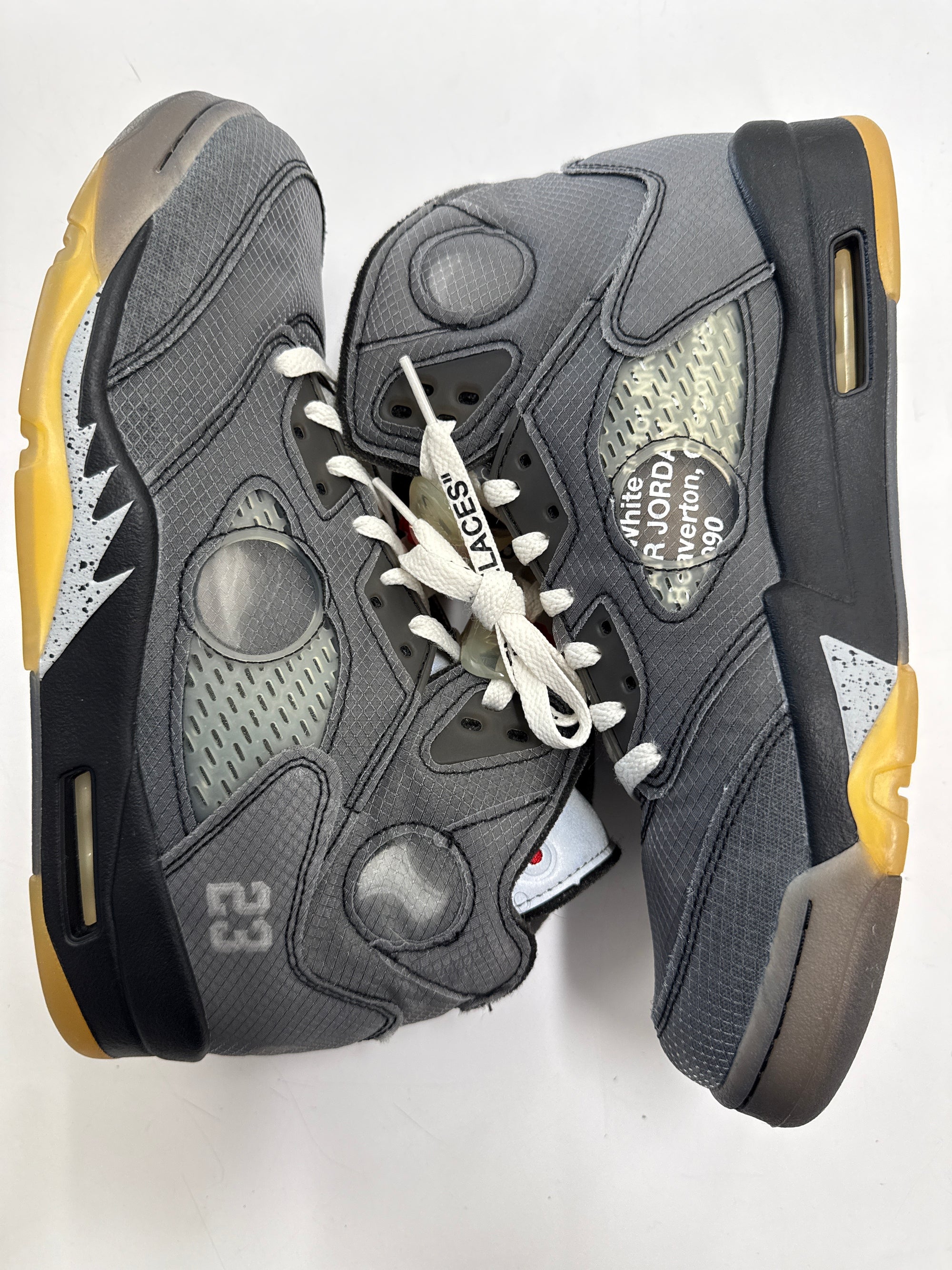 OFF WHITE AIR JORDAN 5 MUSLIN - SIZE 10 (WORN) - SUPER CLEAN - CLEAR NETTING