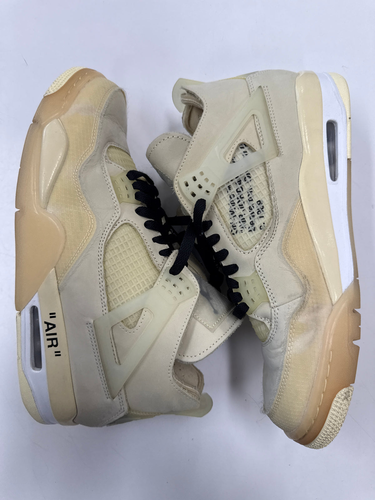 OFF WHITE WMNS AIR JORDAN 4 SAIL - SIZE W12 M10.5 (WORN)