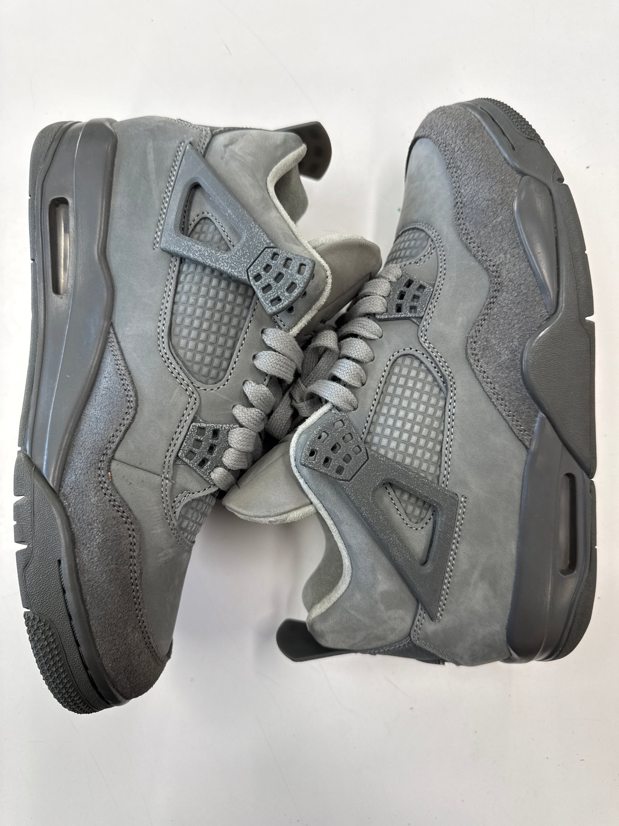 AIR JORDAN 4 WET CEMENT - SIZE 9.5 (WORN) - NO SIZE LABEL ON THE BOX