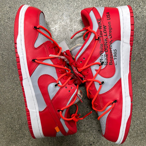 DUNK LOW OFF WHITE UNIVERSITY RED SIZE 11 (WORN)