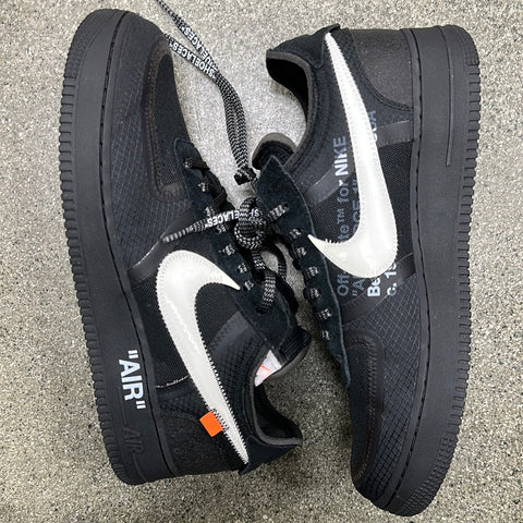 NIKE AIR FORCE 1 LOW OFF WHITE BLACK WHITE SIZE 11.5 (WORN)