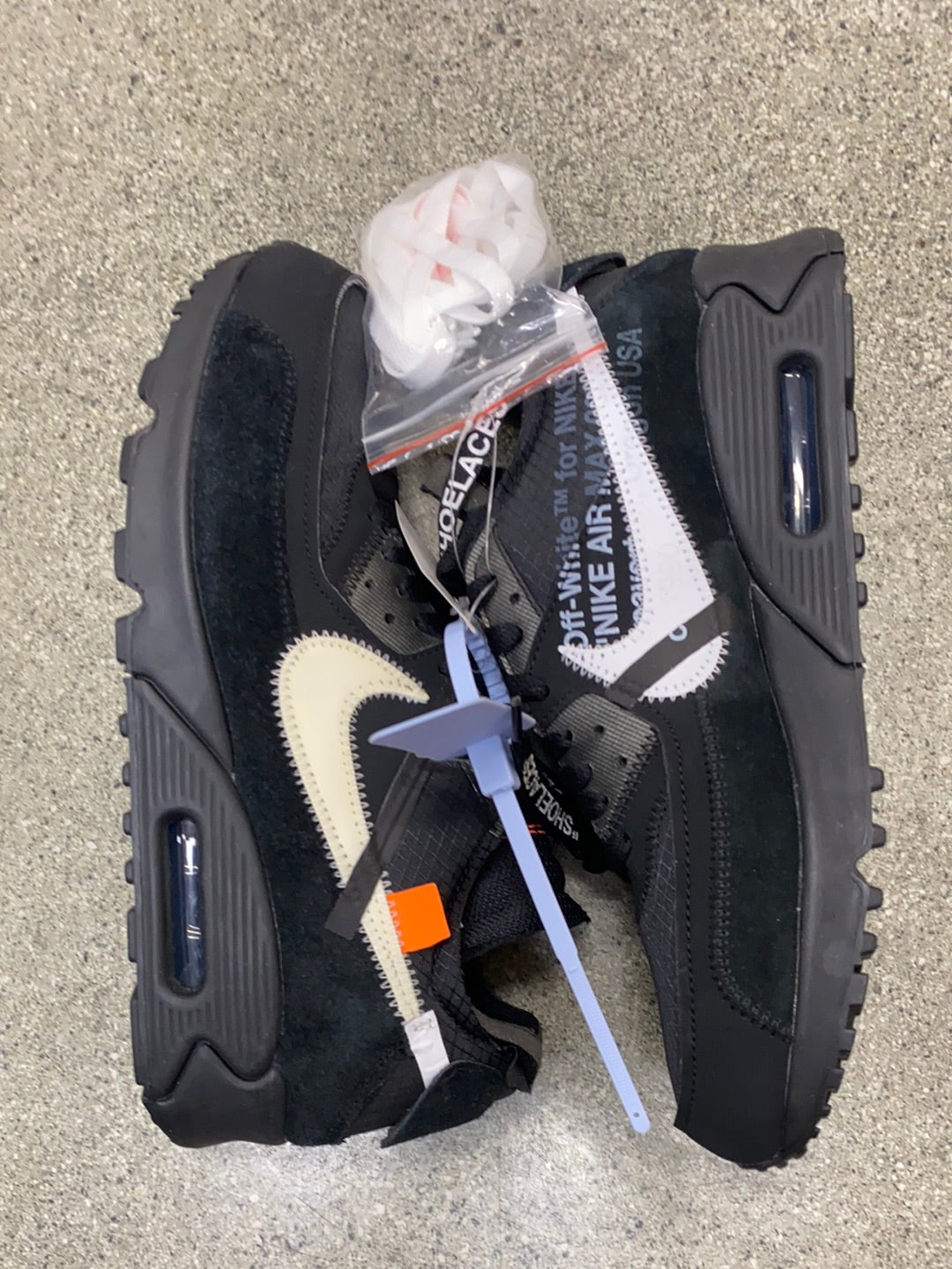 NIKE AIR MAX 90 OFF WHITE BLACK SIZE 7.5 (BRAND NEW - NO BOX)