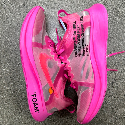 ZOOM FLY OFF WHITE PINK SIZE 8.5 (WORN)