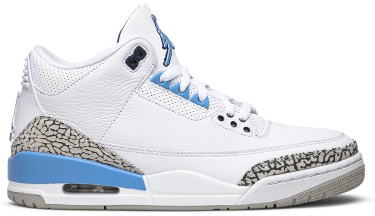 Air jordan 3 white and blue deals